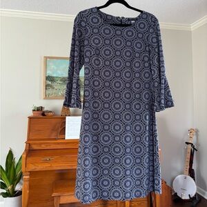 Tommy Hilfiger Blue Sheath Dress with Bell Sleeves